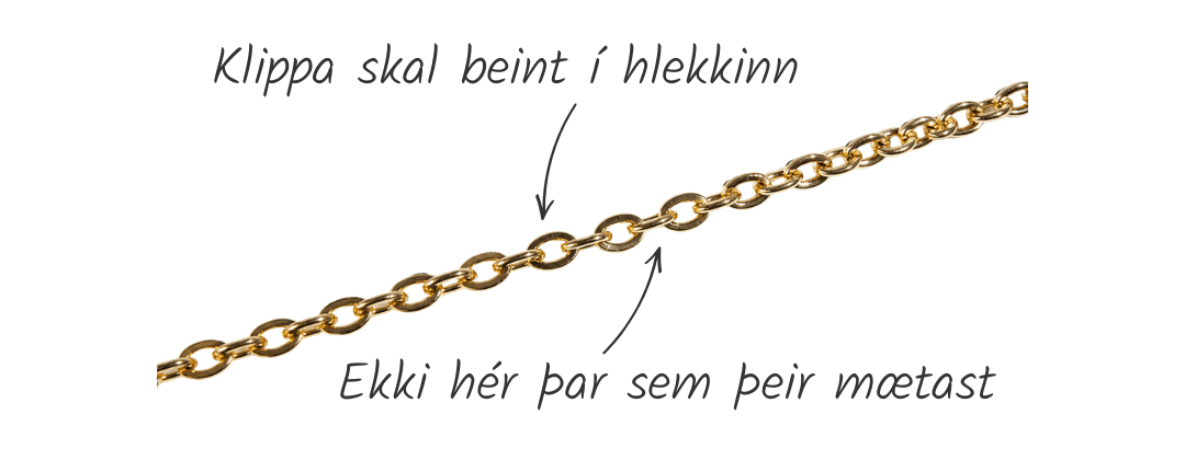 Cable keðja klippt í gegnum sjálfan hlekkinn