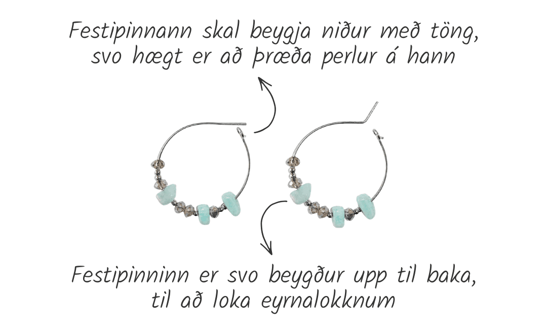 Festipinninn beygður niður og aftur til baka
